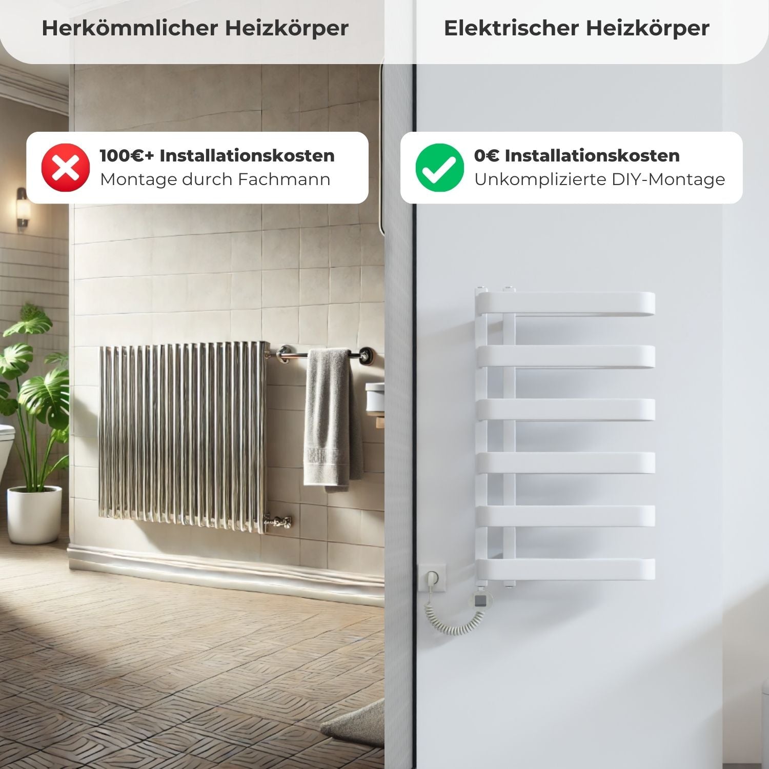 BEN Elektrischer Bad- & Handtuchheizkörper