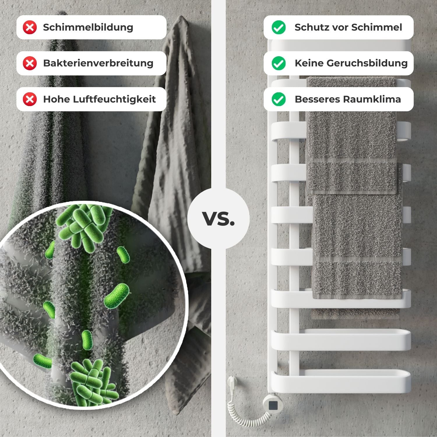 BEN Elektrischer Bad- & Handtuchheizkörper