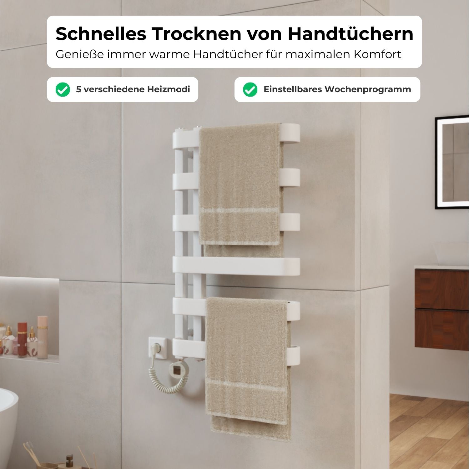 BEN Elektrischer Bad- & Handtuchheizkörper